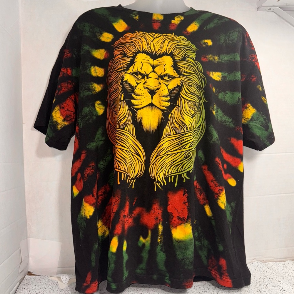 Rasta Lion T-Shirt Size Large ODM Men's T-Shirt It’s About the Art Lion's Head